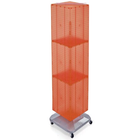 Azar Displays Four-Sided Pegboard Tower Revolving Display Panel Size 14"W x 60"H 701465-ORG